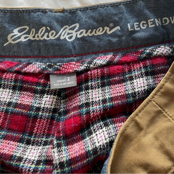 Women’s Eddie Bauer  Legend Wash Flannel-Lined Khaki Chinos  Size 2 - Picture 11 of 15